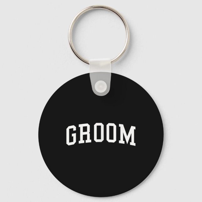 Groom, Matching Bride, Wedding Bachelor Party Groo Key Ring (Front)