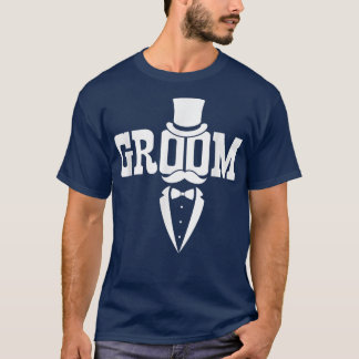 Groom Moustache Hat Wedding Bachelor Party Husband T-Shirt