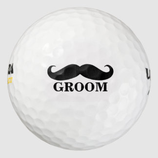 Groom Moustache Wedding Favours Personalised Golf Balls