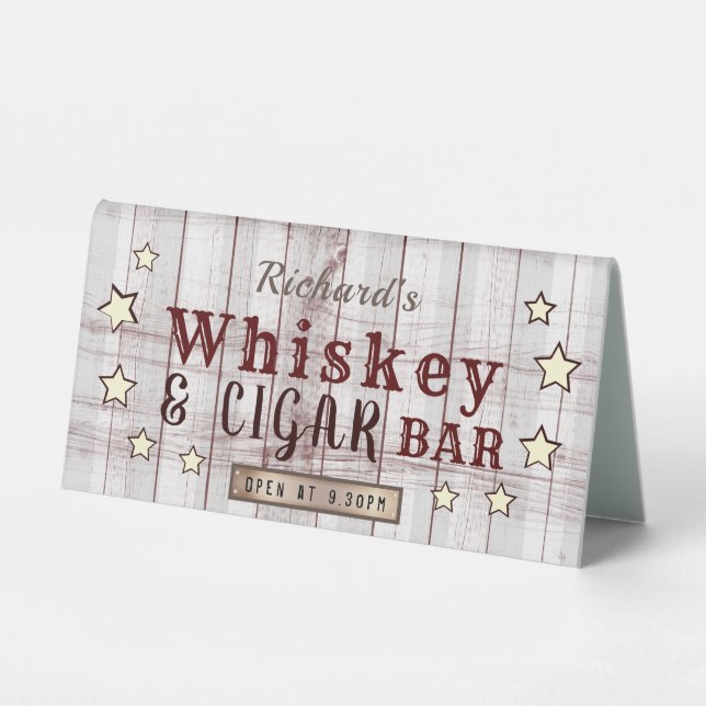 Groom Name Vintage Whiskey and Cigar Bar Lounge (Front)