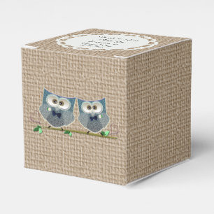 Groom Owls Art Wedding Tent Favor Box