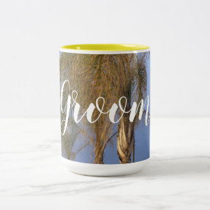 Groom Palm Trees Wedding Mugs