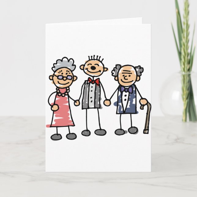 Groom Parents Grandparents Wedding Day Ceremony Card (Front)