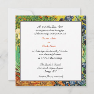 Groom parents invitation,van Gogh,Irises Invitation