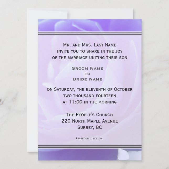 Groom parents' wedding invitations (Front)