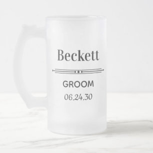 Groom Personalised Frosted Glass Beer Mug