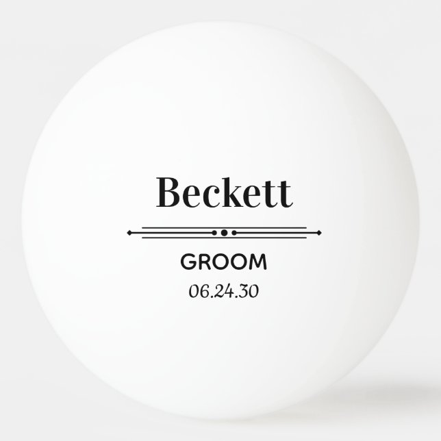Groom Personalised Ping Pong Ball (Front)