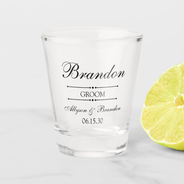 Groom Personalised Shot Glass (Front)