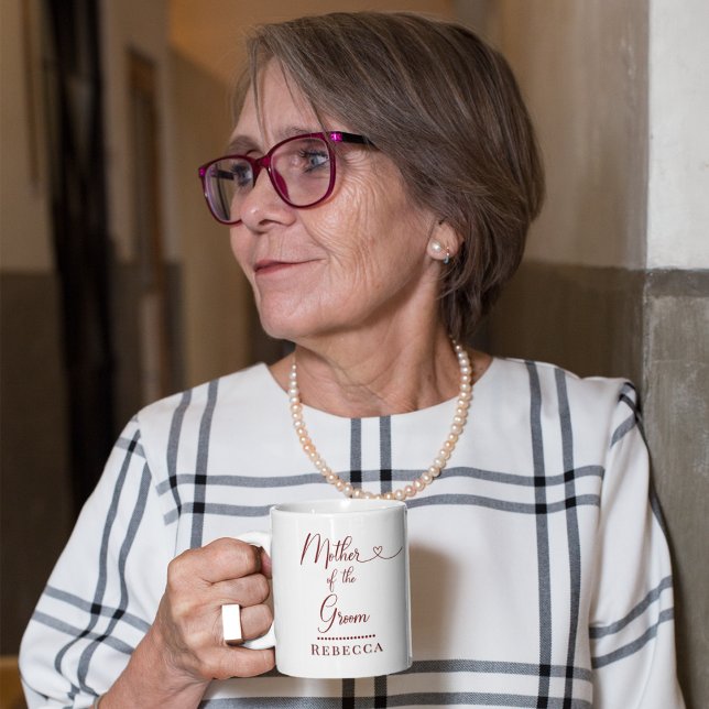 Groom Pink Peony Wedding Coffee Mug (Mother of the Groom Mug)