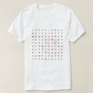 Groom Proposal Engagement Word Search Marry Me T-S T-Shirt