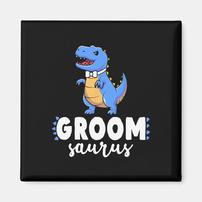Groom Saurus Dinosaur Engagement Wedding Couples M Magnet (Front)
