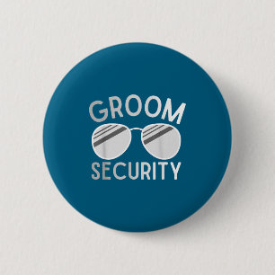 Groom security sunglasses bachelor party stag 6 cm round badge