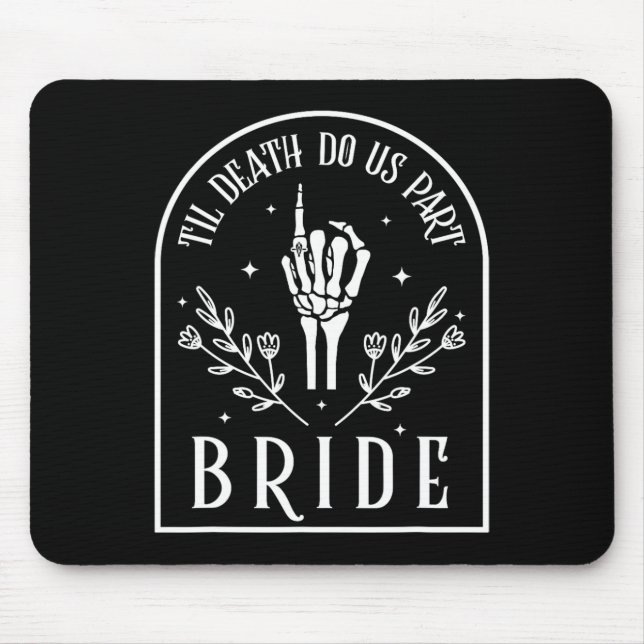 Groom Skeleton Gothic Halloween Engagement Wedding Mouse Mat (Front)