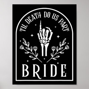 Groom Skeleton Gothic Halloween Engagement Wedding Poster