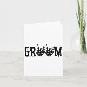Groom Skeleton Hand Bride Halloween Wedding Bachel Card