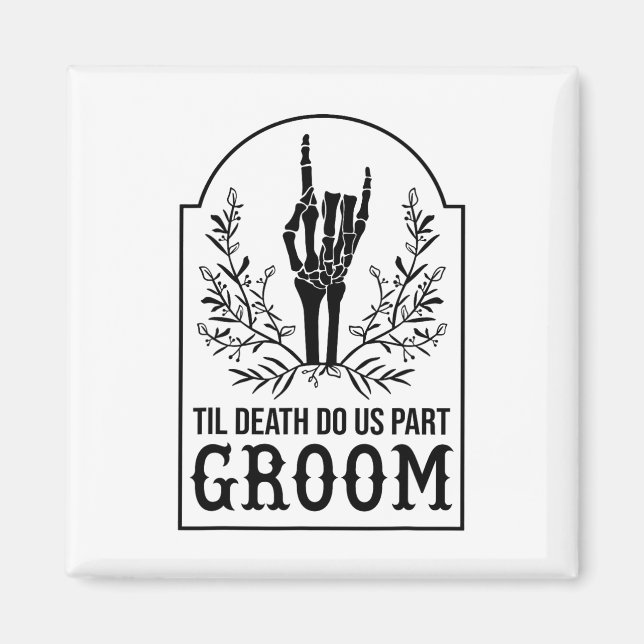 Groom Skeleton Hand Couples Matching Wedding Hallo Magnet (Front)