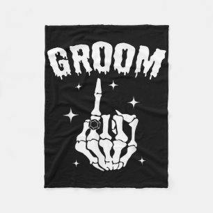 Groom Skeleton Hand Wedding Halloween Couples Matc Fleece Blanket