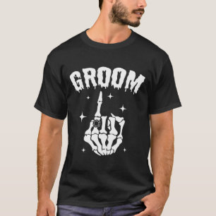 Groom Skeleton Hand Wedding Halloween Couples Matc T-Shirt
