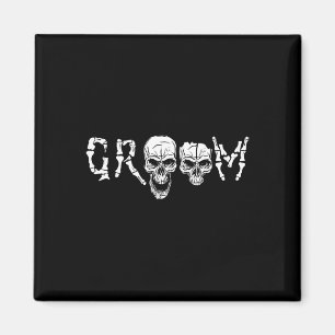 Groom - Skeleton Skull Halloween Wedding Bachelor Magnet