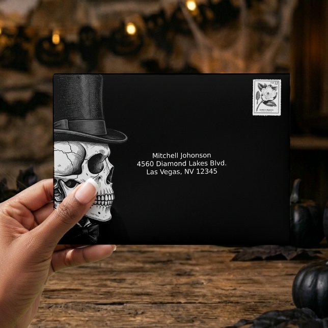 Groom Skull Formal Gothic Black Envelope (Creator Uploaded)