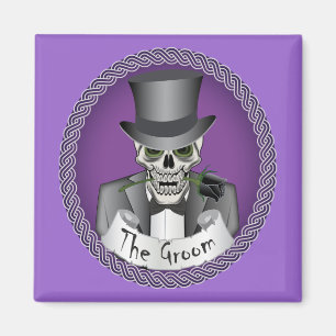 Groom Skull-Purple Magnet