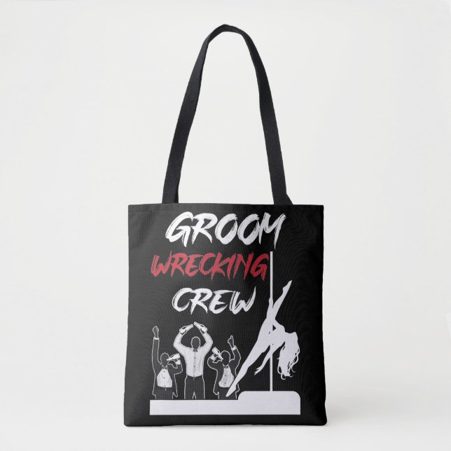 Groom Squad Bachelor Party Drinking Crew Tote Bag (Front)