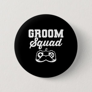 Groom Squad Bachelor Party Groomsmen Gamer 6 Cm Round Badge