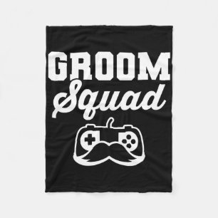 Groom Squad Bachelor Party Groomsmen Gamer Fleece Blanket