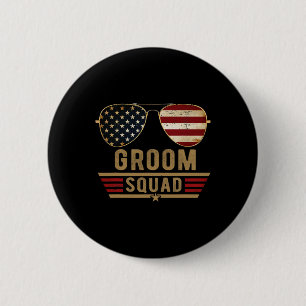 Groom Squad Bachelor Party Groomsmen Wedding Usa S 6 Cm Round Badge