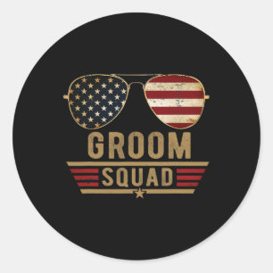 Groom Squad Bachelor Party Groomsmen Wedding Usa S Classic Round Sticker