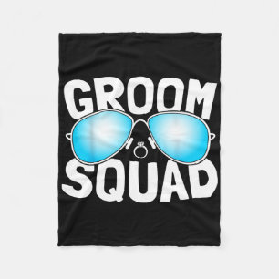 Groom Squad Bachelor Party Stag Groom Gag Mens Fun Fleece Blanket