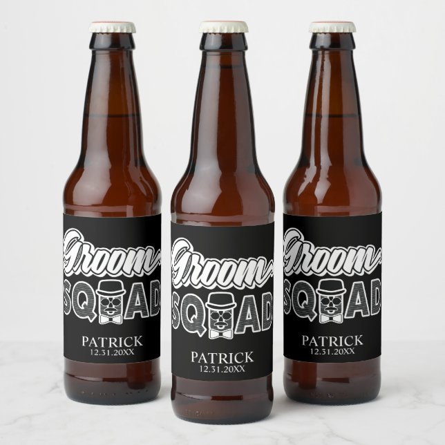Groom Squad Beer Bottle Labels (Bottles)