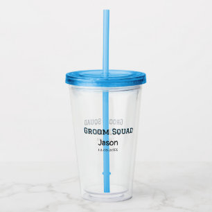 Groom Squad groomsman bachelorette party add name Acrylic Tumbler