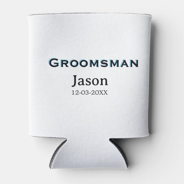 Groom Squad groomsman bachelorette party add name  Can Cooler (Front)