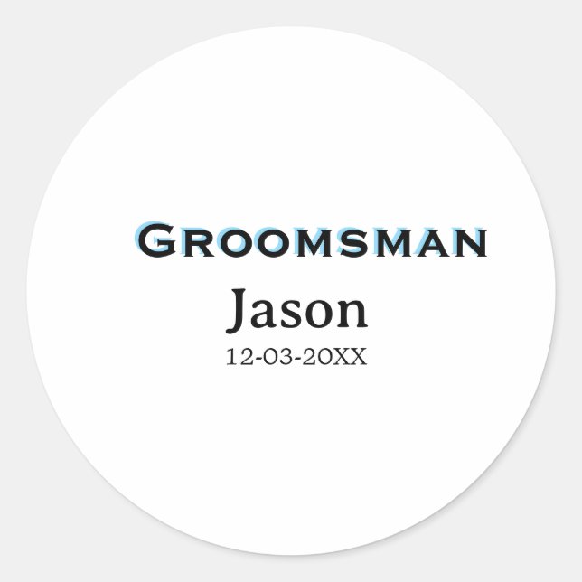 Groom Squad groomsman bachelorette party add name  Classic Round Sticker (Front)