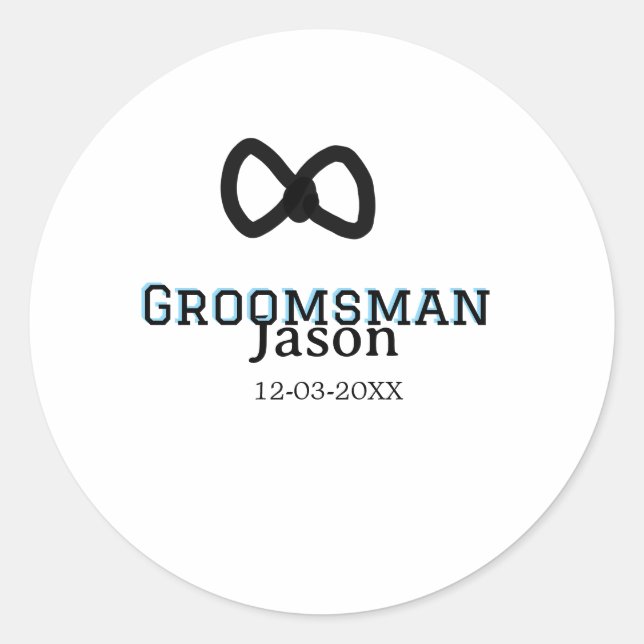 Groom Squad groomsman bachelorette party add name  Classic Round Sticker (Front)