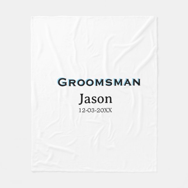 Groom Squad groomsman bachelorette party add name  Fleece Blanket (Front)