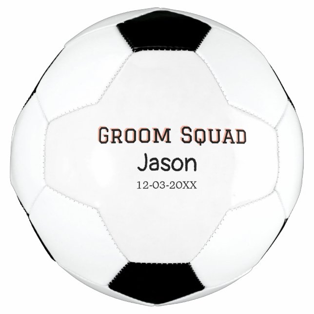 Groom Squad groomsman bachelorette party add name  Football (Front)