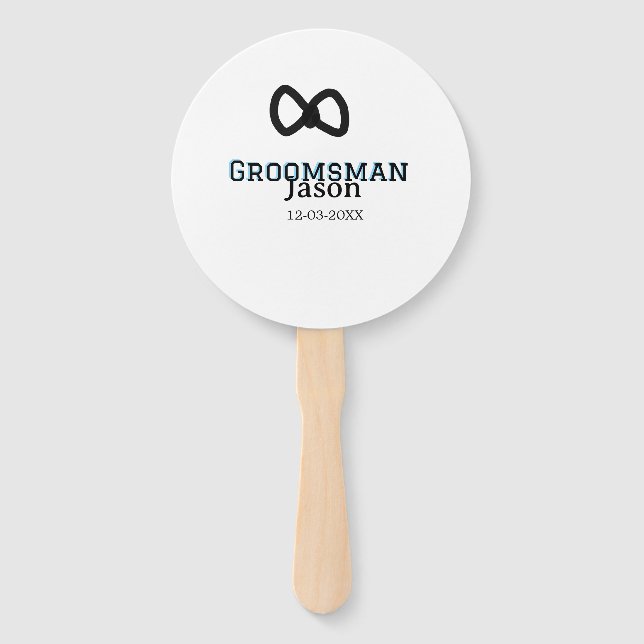 Groom Squad groomsman bachelorette party add name  Hand Fan (Front)