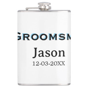 Groom Squad groomsman bachelorette party add name  Hip Flask