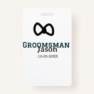 Groom Squad groomsman bachelorette party add name ID Badge