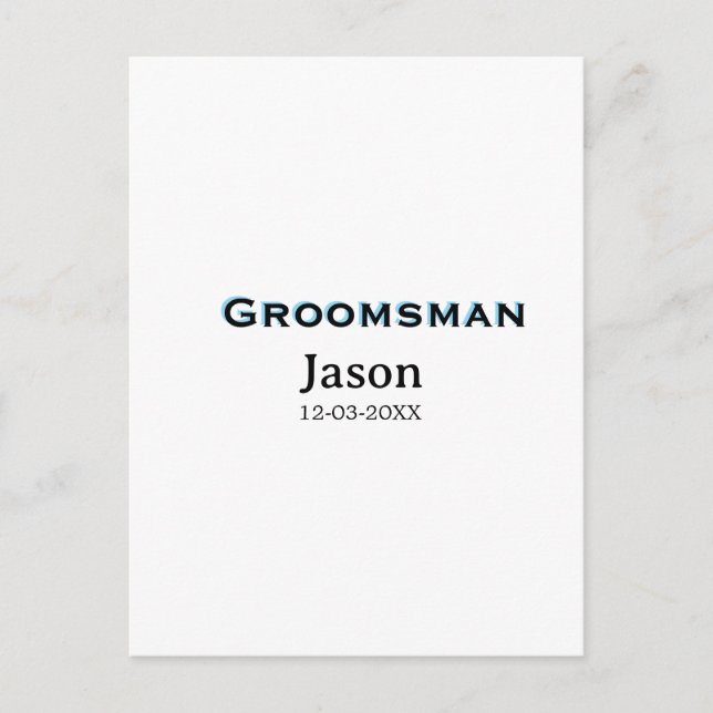 Groom Squad groomsman bachelorette party add name  Postcard (Front)