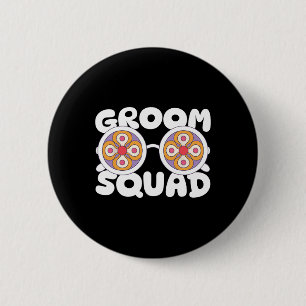 Groom Squad Groovy Sungles Wedding Bachelor Party  6 Cm Round Badge