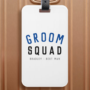 Groom Squad   Modern Bachelor Groomsman Stylish Luggage Tag