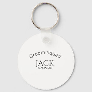 Groom squad name date year bold letter bachelorett key ring