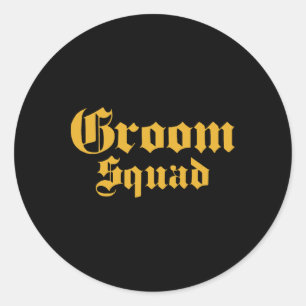 Groom Squad Old School - Bachelor Party - Wedding Classic Round Sticker