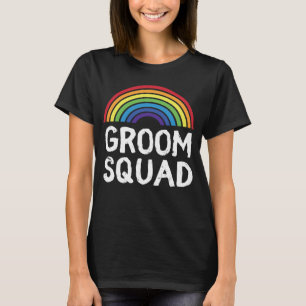 Groom Squad Pride Wedding LGBT Gay Bachelor Party T-Shirt