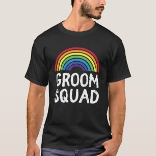 Groom Squad Pride Wedding LGBT Gay Bachelor Party T-Shirt