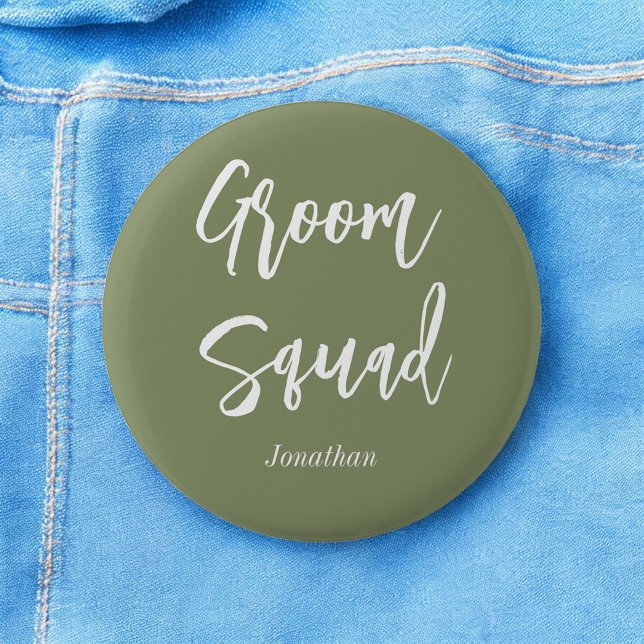 Groom Squad Sage Green White Button (Creator Uploaded)