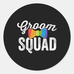 Groom Squad Shirt Lgbt Pride Gay Bachelor Wedding  Classic Round Sticker